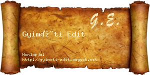 Gyimóti Edit névjegykártya